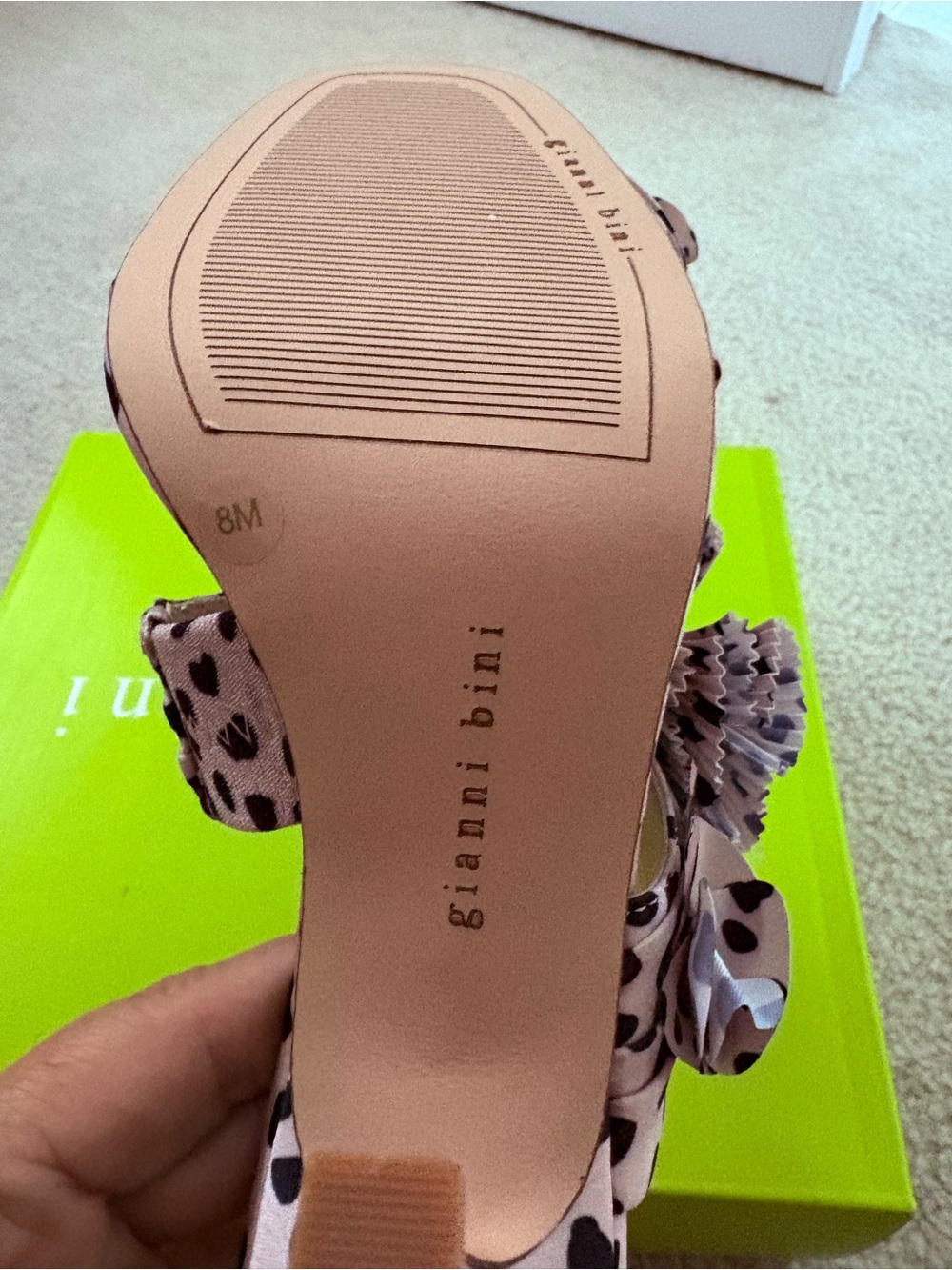 Gianni Bini Ruffle Polka Dot Floral Slide Mules - Picture 6 of 9